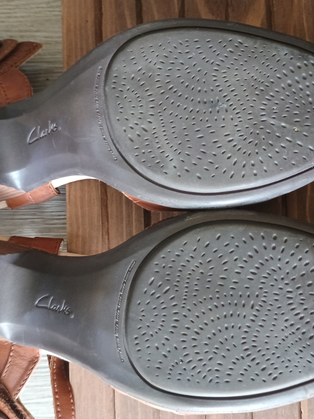 Clarks Valarie Rally Sandals 8.5 M Mahogany Brown Leather Ultimate Comfort - Picture 6 of 8